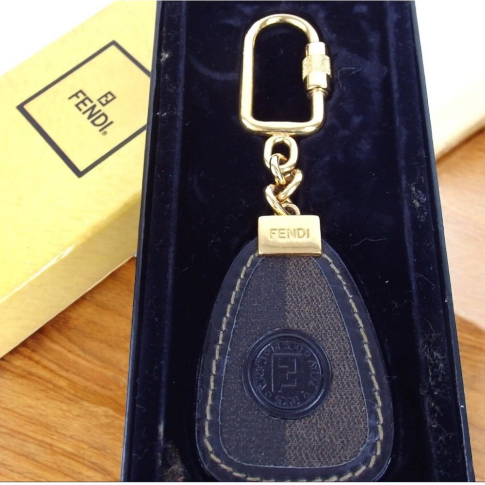 FENDI Pequín Leather Bag Charm/Keychain with Box 🤩 - Picture 1 of 6